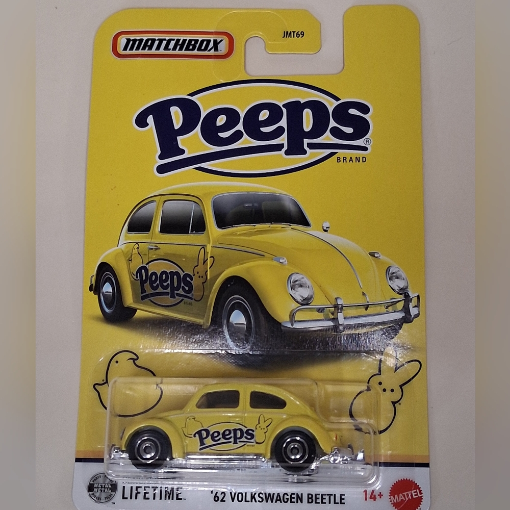 Matchbox PEEP 1962 Volkswagen Beetle, VW Bug Yellow Special Edition Collectible